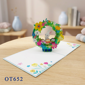 การ์ดอวยพรยอดนิยม แฮปปี้อีสเตอร์ ป๊อปการ์ด งานฝีมือตัดกระดาษ ผลิตในเวียดนาม พิมพ์ออฟเซ็ต ออกแบบเองได้ การ์ดอวยพรวันวาเลนไทน์ - Product Image 5
