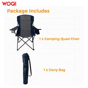 Silla Plegable Extra Grande para Acampar al Aire Libre Woqi, Asiento Plegable con Marco de Aluminio y Tela de Nailon Azul Oscuro, Silla Portátil para Jardín - Product Image 1