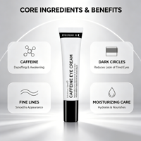 Crème pour les yeux à la caféine jour et nuit pour les cernes, les ridules et les yeux fatigués 15 ml Soin hydratant pour les yeux pour tous les types de peau