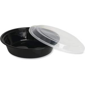 Conteneur alimentaire en plastique noir/transparent GEN 16 oz avec couvercle, boîte à lunch jetable, 150/carton (TORND16) - Product Image 4