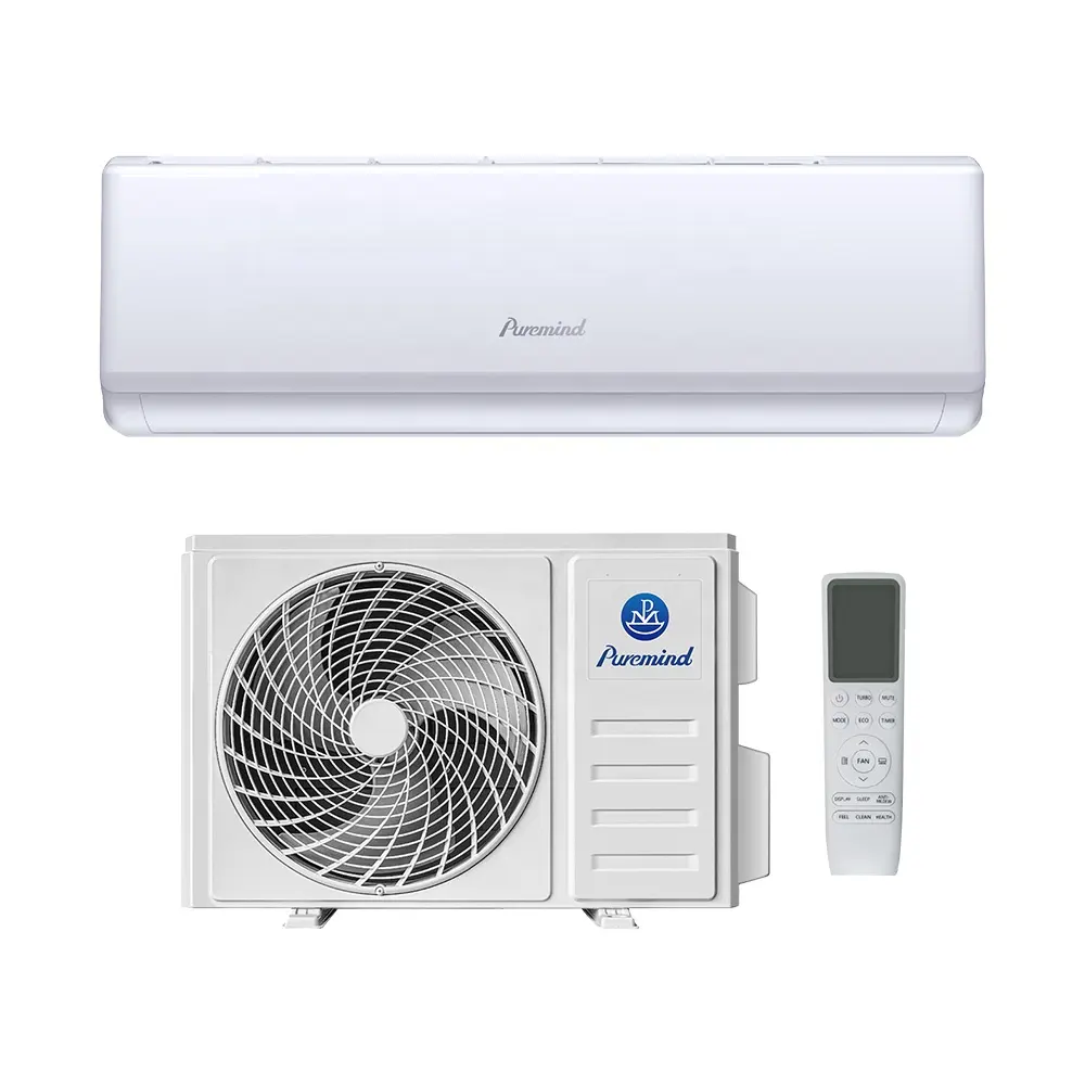 Puremind R32 R410a เครื่องปรับอากาศแบบแยกชนิดสำหรับใช้ในบ้าน12000Btu 18000Btu 9000Btu ติดผนังระบบปรับอากาศสำหรับ EU US