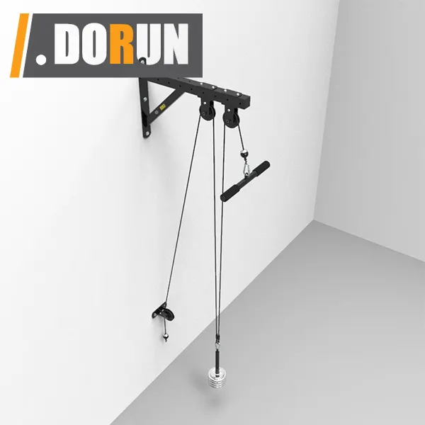 Wall-Mounted Cable Pulley System Home Gym for LAT Pull Downs, Tricep Pull Downs Machine with loading pin for weight plate