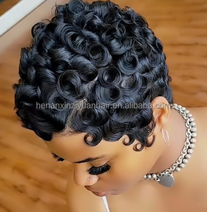 2026 New XZY Hot Sale <strong>Wig</strong> 13x4 HD Transparent Lace Front <strong>Pixie</strong> Curly <strong>Wig</strong> Natural Black 100% Raw Human Hair <strong>Wig</strong> for Black People - Product Image 4