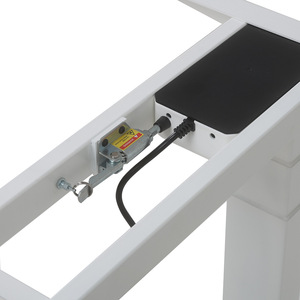 Bureau électrique réglable en hauteur avec cadre métallique blanc thermolaqué, montage rapide, idéal pour le gaming et l'étude, avec tube de dessin de précision - Product Image 1