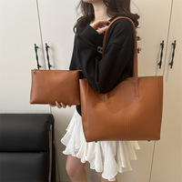 Style rétro femme grande capacité ouvert PU sac à main épissé belle-mère conception couleur contrastée travail sac fourre-tout doublure en Polyester