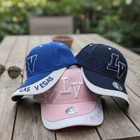 Gorra de Béisbol Azul con Bordado 3D de Diseño, Dos Tonos, Transpirable, de 6 Paneles, de Algodón, para Deportes, Verano, Personalizada