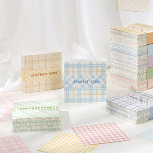 LABON Bloc-notes esthétique à carreaux gingham, 200 feuilles, papier de fond pastel pour scrapbooking, journalisation et papeterie décorative DIY - Product Image 3