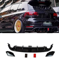 Diffuseur Arrière Auto pour Volkswagen Golf 6 Amélioration en Style GTI Aileron de Lèvre de Hayon Lèvre Arrière avec Lumière Matériau ABS