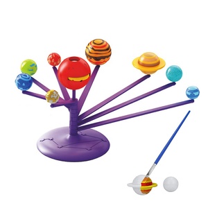 Jouet scientifique astronomique pour enfants, système solaire, peinture DIY, modèle de planète rotative, jouet éducatif STEM, planétarium avec projecteur - Product Image 1