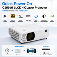Projecteur laser 4K 3LCD CJ5915 à allumage rapide, 5200 lumens avec fonction d'allumage automatique