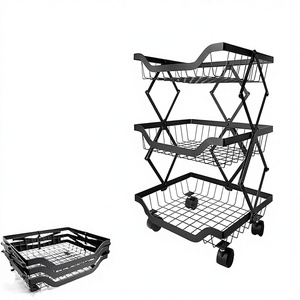 Premium Eco-friendly Vintage Style Geometric Shape Powder Coated Metal <b>Storage</b> <b>Basket</b> Durable <b>Wire</b> Bin for Multi-Purpose Home - Product Image 1