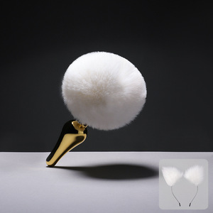 Wolf Fox Cosplay Costume Waterproof Easy Insert Anal <strong>Sex</strong> <strong>Toy</strong> White Golden Faux Fur Tail Plug <strong>Ears</strong> Headband - Product Image 3