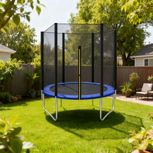 Trampoline Extérieur Pliable de Haute Qualité, Grand Modèle de 8 <span class=keywords><strong>Pieds</strong></span>, <span class=keywords><strong>avec</strong></span> Filet de Sécurité, pour Jardin, Enfants, Sauts Amusants, Fête <span class=keywords><strong>d</strong></span>'Anniversaire, <span class=keywords><strong>Jeu</strong></span> en PVC et PP - Product Image 5