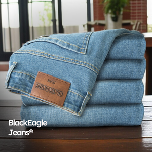 Black Eagle Mens Casual Stretch Denim <b>Jeans</b> Straight Leg Comfortable Fit Classic Streetwear Denim Pants for All Season Wear - Product Image 6