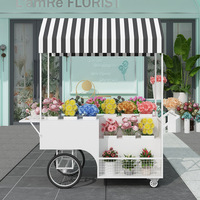 Chariot de rangement à roulettes en métal pour fleurs d'extérieur, pour patio, jardin, fleuriste, présentoir à fleurs