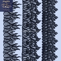 Bande de dentelle à sequins et perles lourdes en gros, 5 pouces de large, bordure en maille noire 100 % polyester pour la couture d'abayas/kaftans
