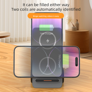 Station de charge sans fil 3-en-1 TKT 15W en forme de chariot élévateur, <span class=keywords><strong>chargeur</strong></span> magnétique de bureau pour téléphone, écouteurs et montre connectée avec PD - Product Image 3