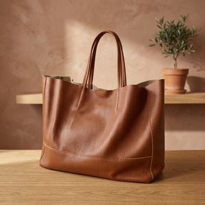 Bolsos de Mano Casuales de Cuero Genuino Impermeables de Lujo para Mujer, Bolso de Hombro con Correa, Cierre de Cremallera, Gran Capacidad, Plegable y Duradero - Product Image 2