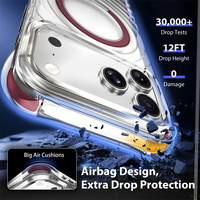 Nouvelle coque de téléphone transparente anti-collision pour iPhone 12 13 14 15 16 17 18 Pro Max, avec charge magnétique, en plastique