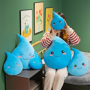 Nuovo Peluche Blu a Forma di Goccia d'Acqua, Giocattolo Carino con Faccia Sorridente e Occhi Storti - Product Image 4