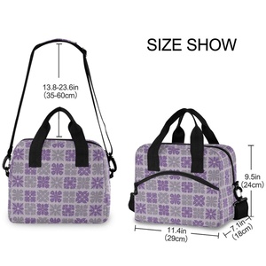 Aloha Collection Bags Hawaiian Purple Quilted Print Design Stylish Polyester Portable Insulated Thermal Cooler Lunch Bag - Product Image 3
