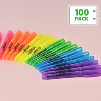 Surligneur personnalisé pas cher et abordable, rose bonbon, avec logo personnalisé, style scolaire