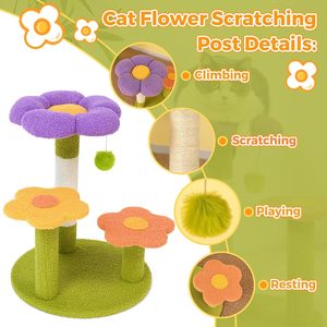 Custom Wholesale New Design Small Cat Climbing Tower Flower Cat Tree with Scratching <b>Post</b> - Product Image 5