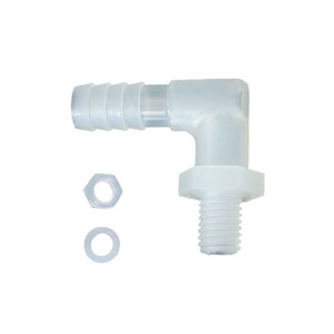 Raccord coudé en plastique à filetage mâle M10 2mm avec écrou et rondelle pour accessoire de raccordement de tuyaux - Product Image 1