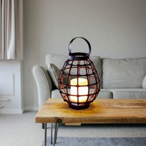 Lanterne Ronde Vintage Décorative Noire de Haute Qualité en Verre Citrouille – Cadeaux de Mariage, Fêtes, Maison, Hôtel, Restaurant – Vente en Gros - Product Image 1