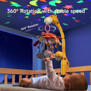 Mobile musical pour bébé Tumama avec girafe télécommandée, projecteur d'étoiles rotatif à 360 degrés, lumière de lit pour bébé - Product Image 6