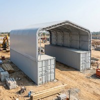 Structure de tente d'entrepôt en acier galvanisé avec membrane PVC certifiée pour la construction de hangars, abris, conteneurs et hangars à charbon en tissu