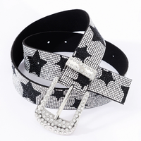 Nouvelle ceinture à strass brillante et tendance avec boucle en cuivre, cadeau