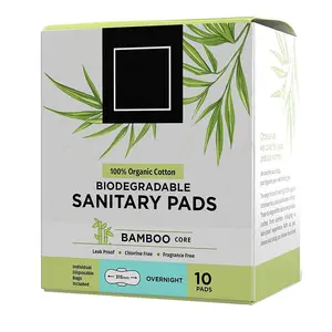 Safe Organic Cotton Ultra Thin Biodegradable Sanitary Pads Overnight Leak Proof Feminine Sanitary Napkin