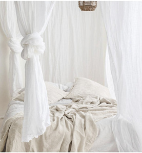 Thêm Rộng 110 Inch Thân Thiện Với Môi Trường Oeko <span class=keywords><strong>Tex</strong></span> Pháp Thô Lanh Tự Nhiên Crepe Đồng Bằng Phản Ứng Nhuộm Giường Rèm Vải Lanh - Product Image 3