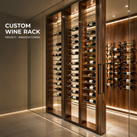 Système d'étagères pour cave à vin sur mesure, en bois et métal, modulaire, pour villa, hôtel, restaurant, club, projet