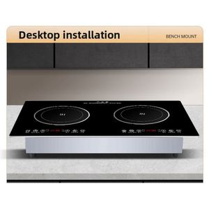 大功率110V双灶电磁炉嵌入式陶瓷不锈钢火锅双灶家用电锅广东 - Product Image 3