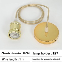 Support de lampe E27 en aluminium à l'extérieur et en plastique à l'intérieur + fil tressé de 1 mètre