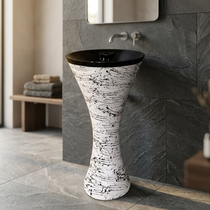 New Color Rectangular Ceramic Wash Basin With <b>Full</b> Pedestal Bathroom Sanitary Ware Lavabo Sink Freestanding Set - Product Image 3