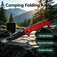 Couteau de camping et de chasse multifonctionnel avec lame en acier inoxydable et manche en aluminium, personnalisable OEM pour une utilisation en cas d'urgence