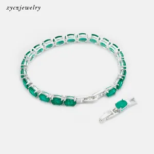 Factory wholesale shiny egg oval colourful fusion stone chain bracelet