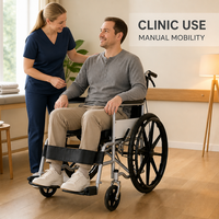 Fauteuil roulant avec cadre en acier, siège rembourré découpé, freins à câble, accoudoirs amovibles, repose-pieds relevables pour personnes âgées et handicapées