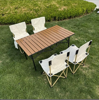 Ensemble de table et de chaises pliantes portables pour l'extérieur, pour le camping, le pique-nique, le marché nocturne, forme carrée