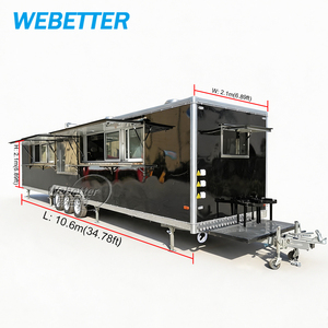 Fourgonnette de restauration WEBETTER en acier inoxydable, four à pizza mobile, <span class=keywords><strong>barbecue</strong></span>, remorque alimentaire vintage avec équipement de cuisine complet, norme européenne. - Product Image 2