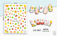 CA41-72 Anime dessin animé 3D ours en peluche fleur fruits marin lune ongles autocollant été ongles papillon pour beauté manucure Applique