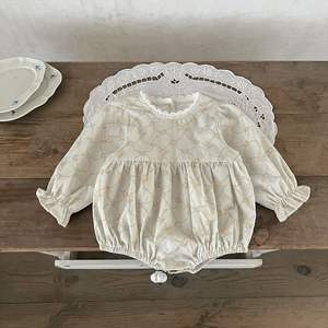 Ins 새로운 아기 점프 수트 봄과 가을 면화 코듀로이 인쇄 레이스 아기 장난 꾸러기 점프 수트 - Product Image 3