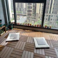Dalles de terrasse emboîtables WPC DIY pour allée de jardin, dalles de sol modulaires durables à texture bois et auto-drainantes
