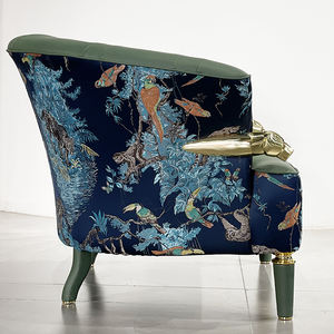 Canapé moderne en cuir nubuck à dossier haut paresseux <span class=keywords><strong>BLOOM</strong></span> avec base en métal chaises de canapé monoplace en microfibre de loisirs bon marché - Product Image 3
