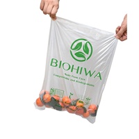 100% Biologisch Afbreekbare Fruitgroentezak Eco Composteerbare Verpakking Supermarkt Platte Producten Zakken Op Rol