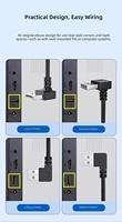 Kabel Ekstensi USB Sudut Kanan 90 Derajat, Kabel Data Adaptor Bentuk L, Kabel Pengisi Daya USB 3.0/2.0 dengan Sambungan Lengkung