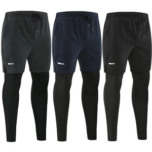 Pantalones Deportivos Ligeros para Hombre, Dos en Uno, de Secado Rápido, Cintura Elástica, Ajuste Ceñido, para Maratón, Fitness, Verano - Product Image 1